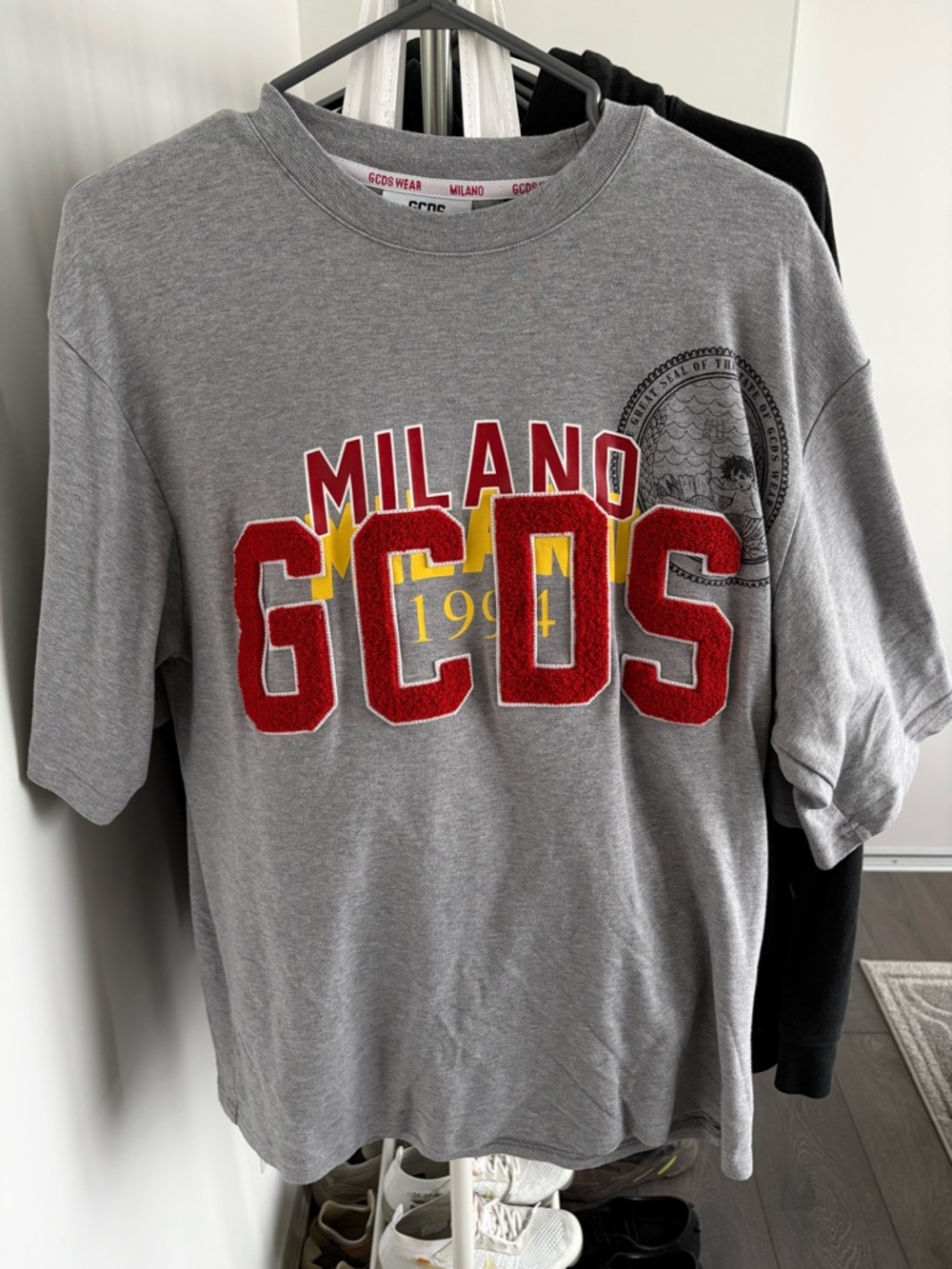 GCDS Milano Grey Graphic Tee